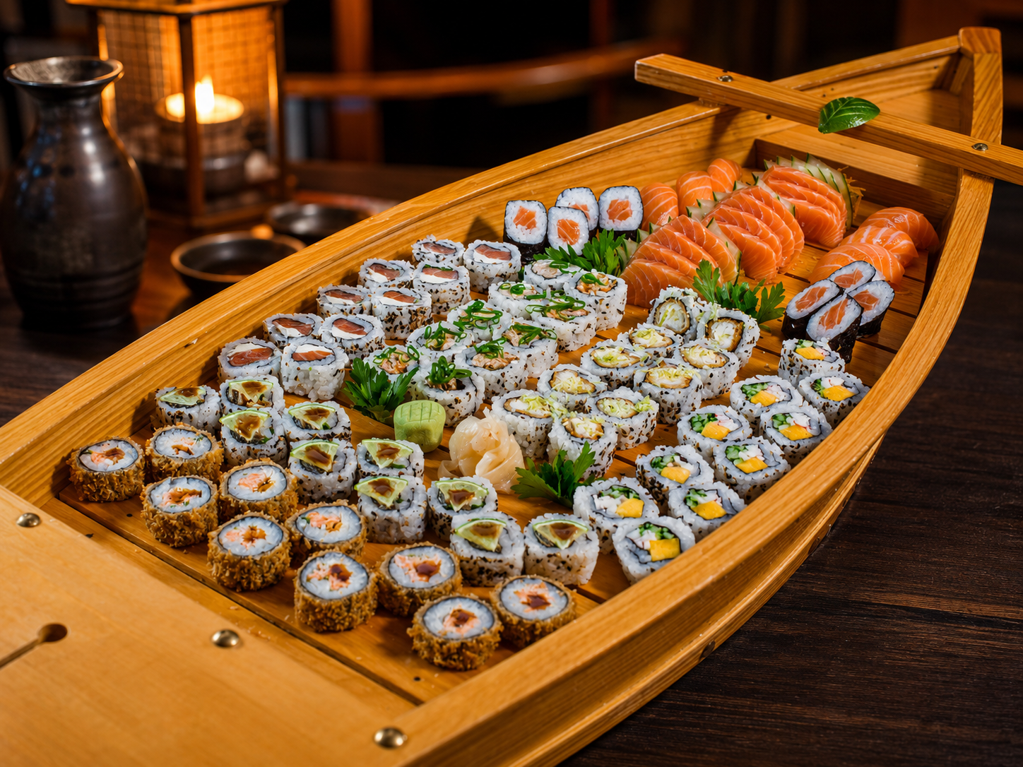 Sushi fresco e bem apresentado